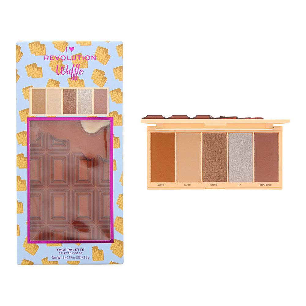 Makeup Revolution I Heart Revolution Waffle Chocolate Face Palette - TrendFynd