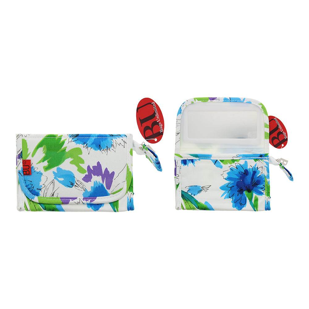Bags Unlimited Rome Cosmetic Bag With Mirror - Blue - TrendFynd