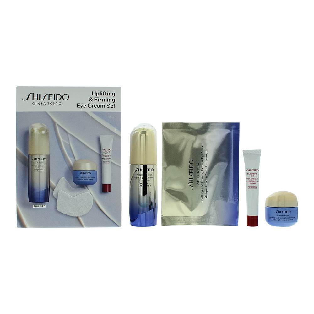 Shiseido Vital Perfection Eye Gift Set Firming Eye Cream 15ml ? Ultimune Eye Power Infusing Eye Concentrate 5ml ? Vital Perfection Uplifting And Firming Cream Enriched 15ml - Vital Perfection Uplifting And Firming Express Eye Mask 2 Sheets - TrendFynd