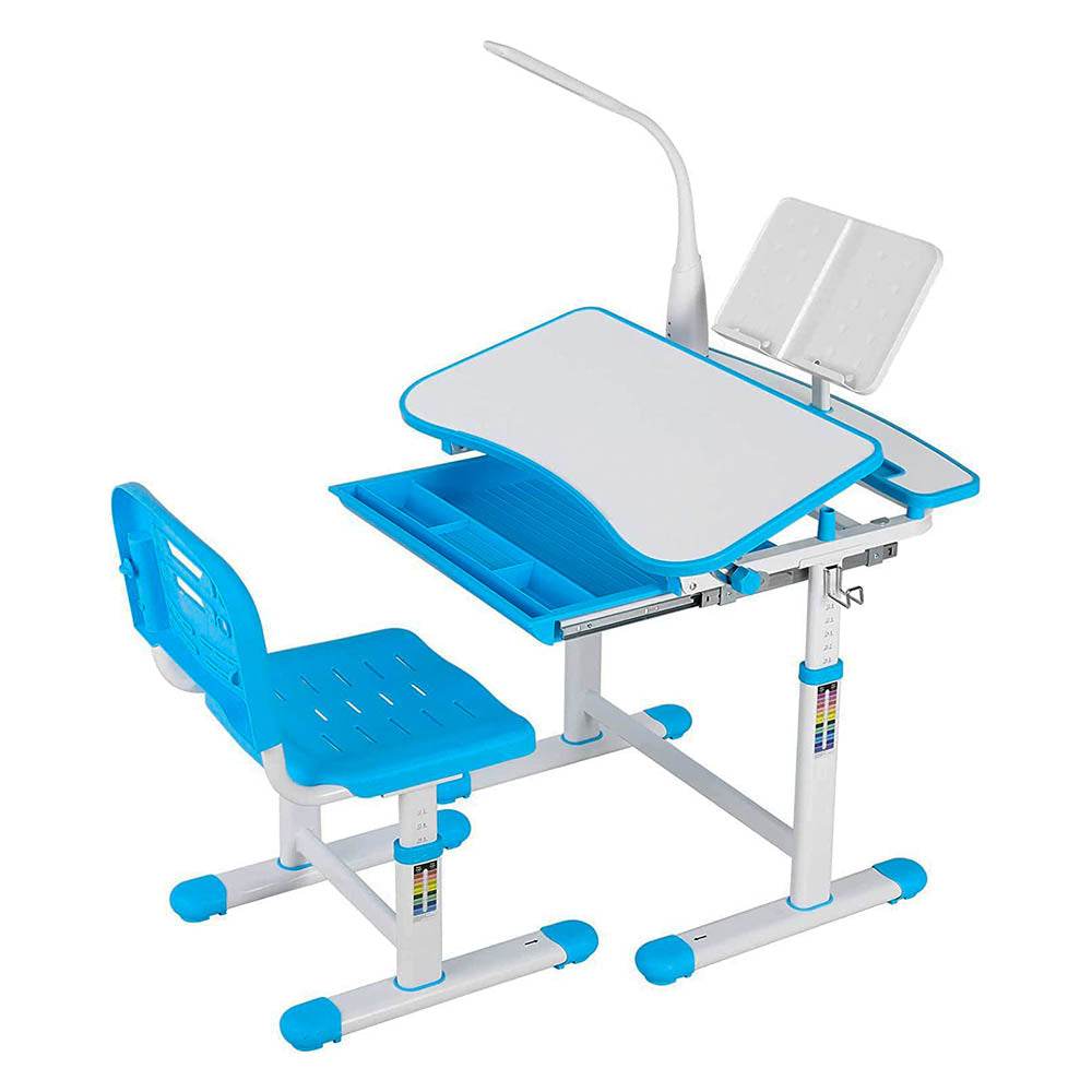 Height-adjustable, multifunctional, children&#39;s desk-blue - TrendFynd