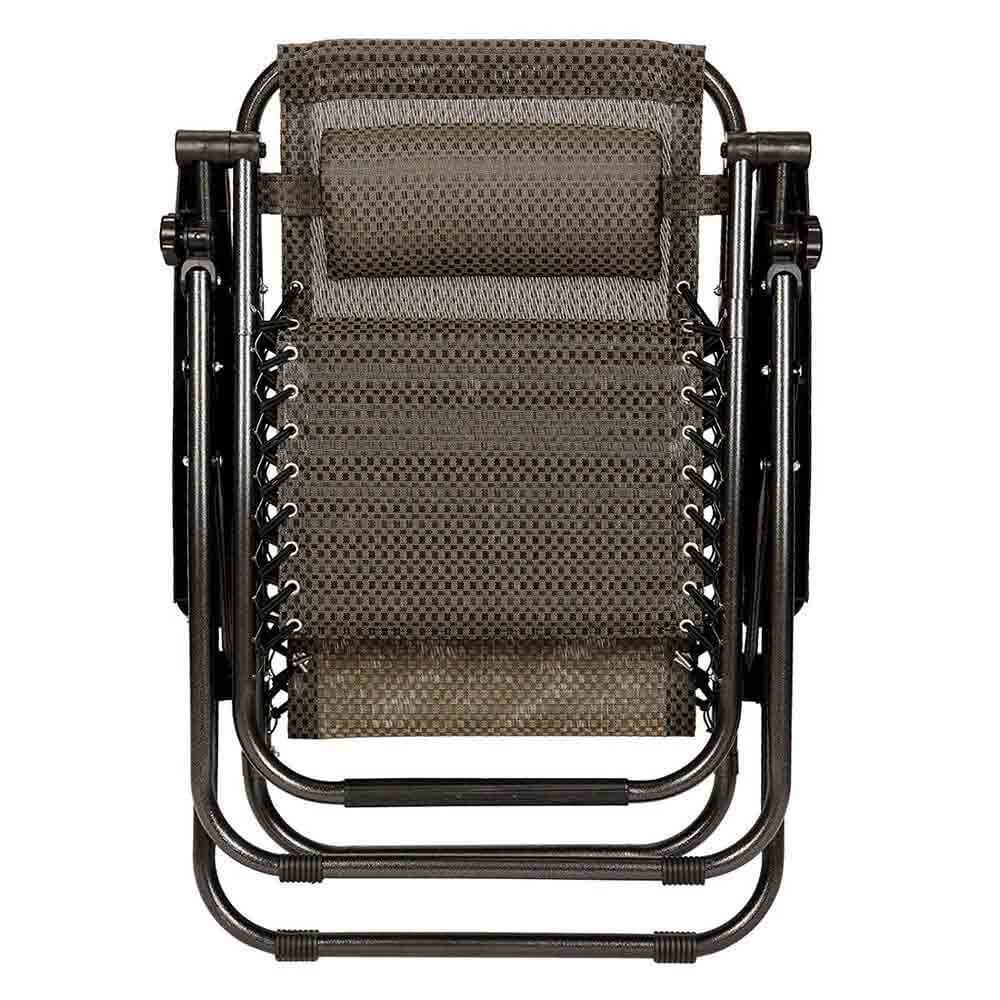 Zero gravity garden chair with gift cup holder, 2 pcs-grey - TrendFynd